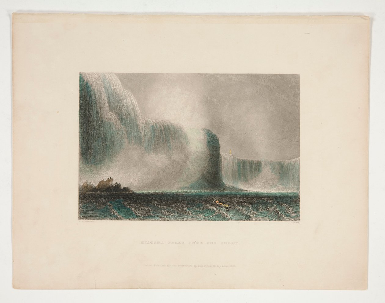 Niagaran putoukset lautalta, kuvitus Nathaniel Parker Willisille tekijältä John Cousen