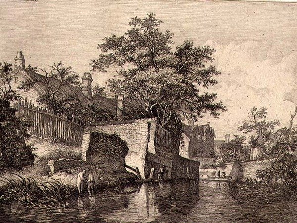 Front of The New Mills, pubi. J. & W. Freeman vuonna 1821 tekijältä John Crome