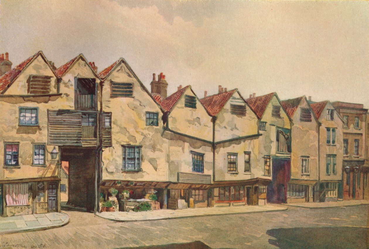 Ancient Tenements in Bermondsey Street, Bermondsey, Lontoo, 1886 1926. tekijältä John Crowther