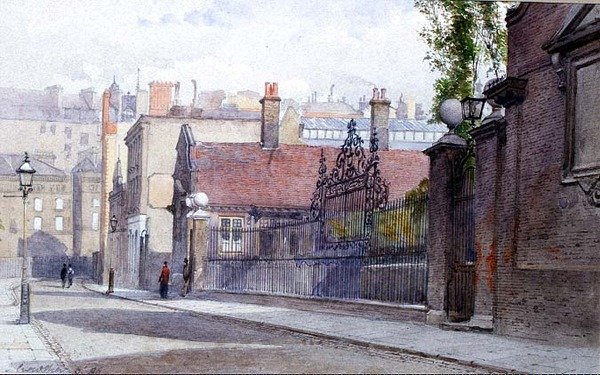 Emmanuel Hospital, Buckingham Gate, näkymä kadulta tekijältä John Crowther