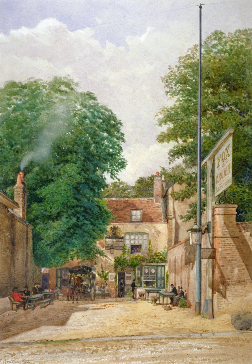 Fox and Crown Public House, Highgate, Lontoo, 1892 tekijältä John Crowther
