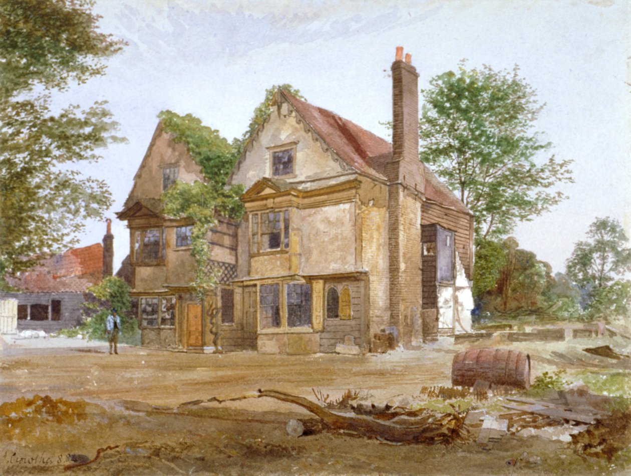 Etunäkymä Basing Manor Housesta, Peckham High Street, Camberwell, Lontoo, 1884 tekijältä John Crowther