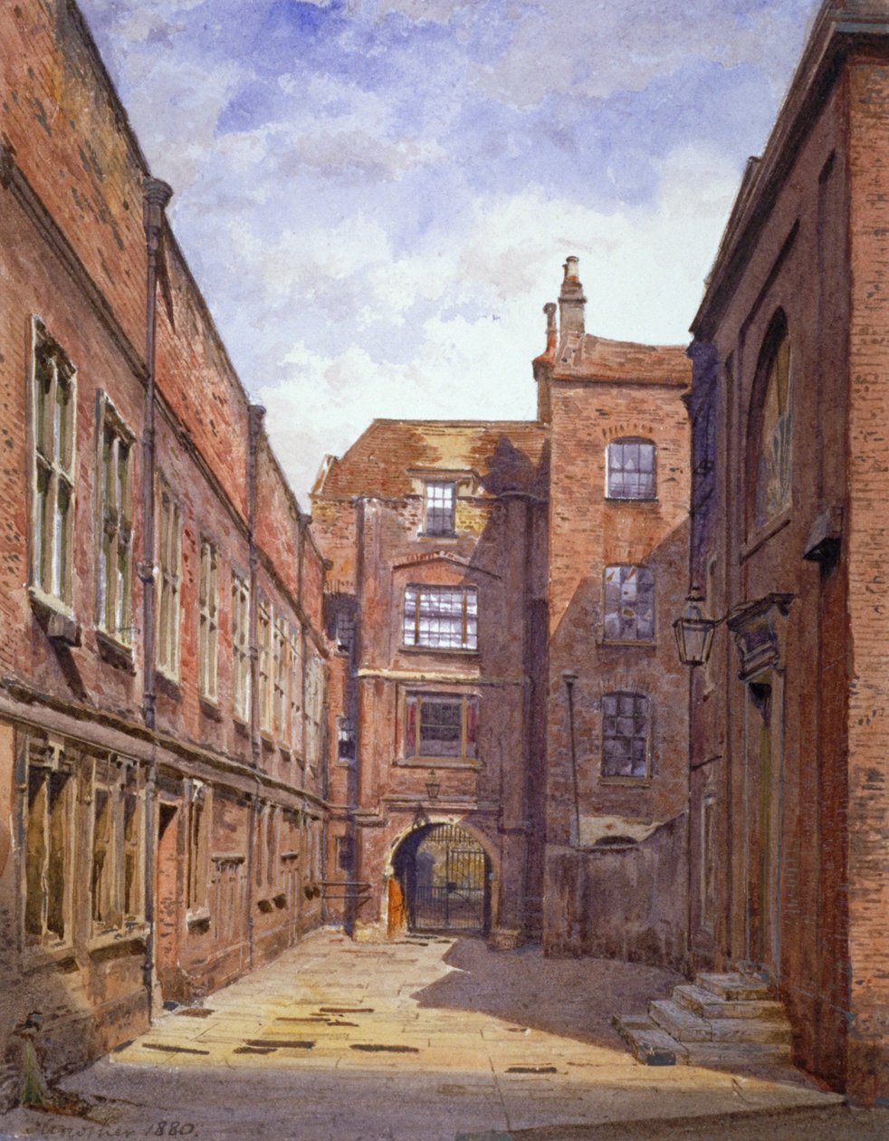 Hall ja kirjasto, Sion College, London Wall, Lontoon kaupunki, 1880 tekijältä John Crowther