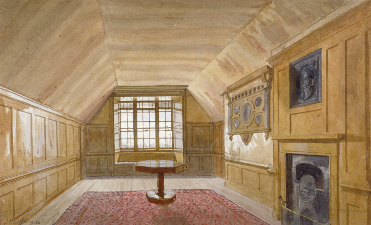 Valkoisen tornin neuvostohuoneen sisustus, Tower of London, Stepney, Lontoo, 1883 tekijältä John Crowther