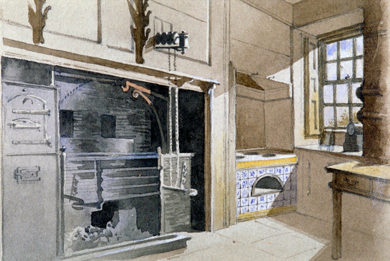 Keittiöliesi ja hollantilainen uuni, nro 21 Austin Friars Street, Lontoon kaupunki, 1885 tekijältä John Crowther
