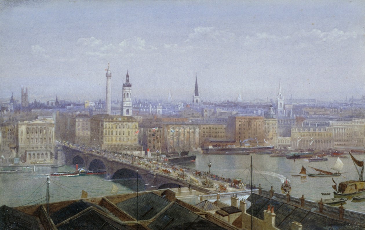London Bridge ja Lontoon City, 1892 tekijältä John Crowther