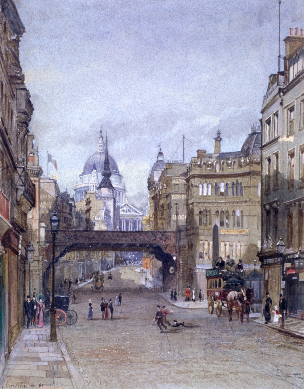 Ludgate Circus, Lontoo, 1881 tekijältä John Crowther
