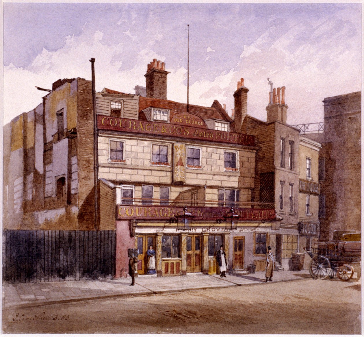Old George Inn, Trinity Square, Lontoo, 1883 tekijältä John Crowther