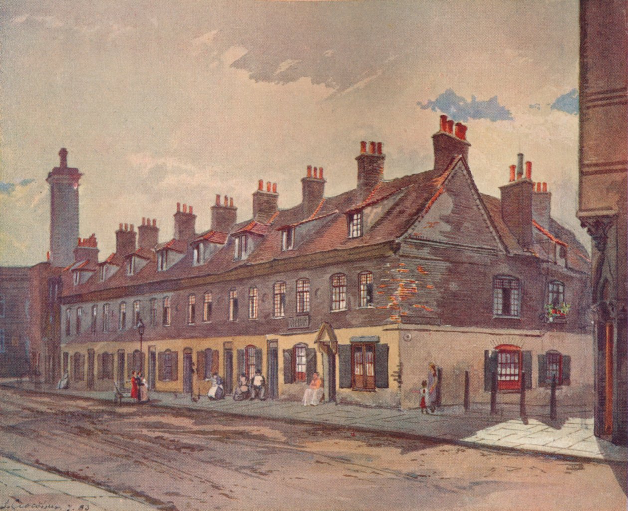 Vanhat talot Pye Streetissä, Westminsterissä, Lontoossa, 1883 1926 tekijältä John Crowther