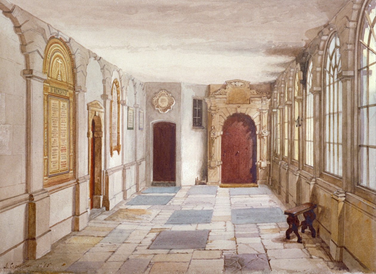 Kappeliin johtava kulkuväylä, Charterhouse, Lontoo, 1885. tekijältä John Crowther