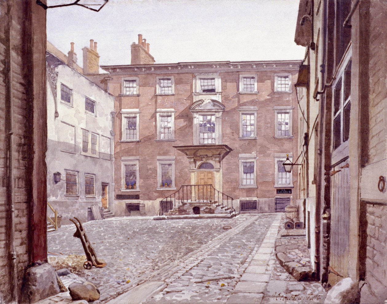 Sir Christopher Wrenin talo, Botolph Lane, Lontoo, 1886 tekijältä John Crowther