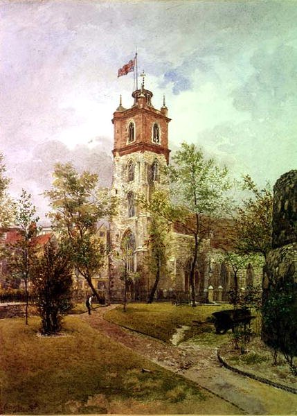 Lounaisnäkymä St. Giles, Cripplegate tekijältä John Crowther