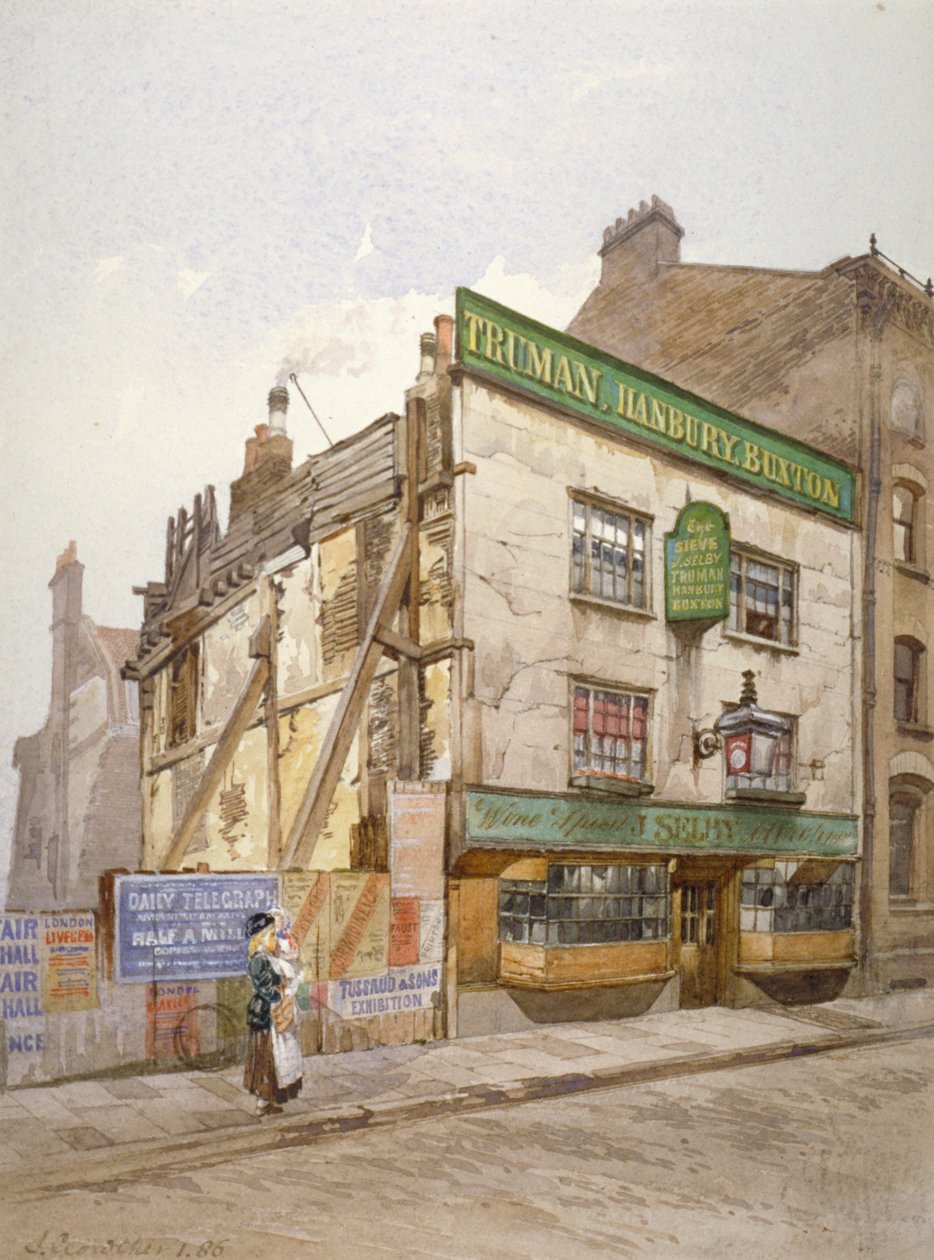 Sieven pubi, Church Street, Minories, Lontoo, 1886 tekijältä John Crowther