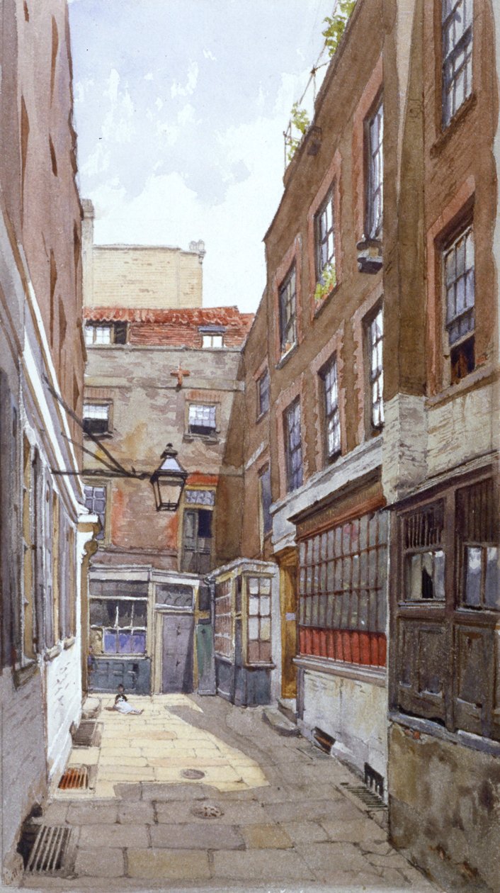 Näkymä Apollo Courtille, Fleet Street, Lontoon kaupunki, 1880 tekijältä John Crowther