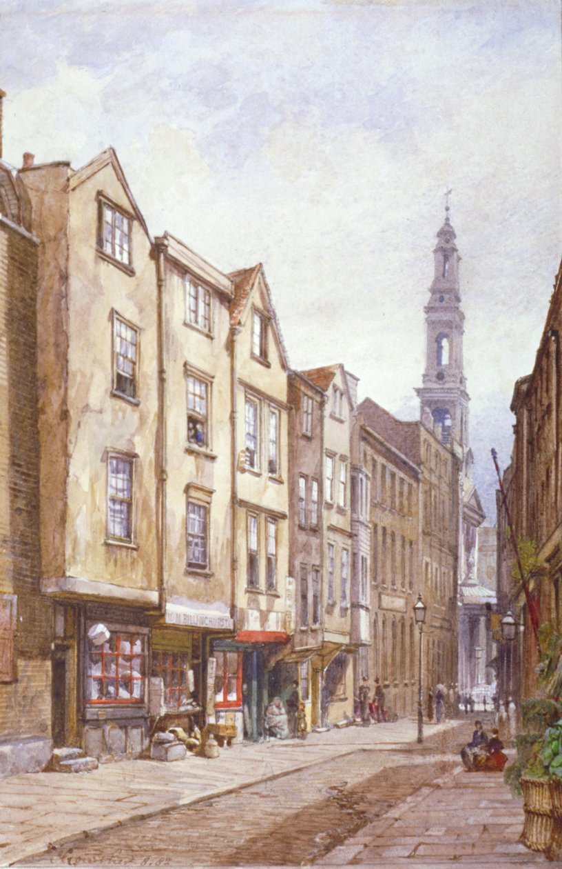 Näkymä Drury Courtista, näkymä St Mary le Strandiin, Westminster, Lontoo, 1882 tekijältä John Crowther