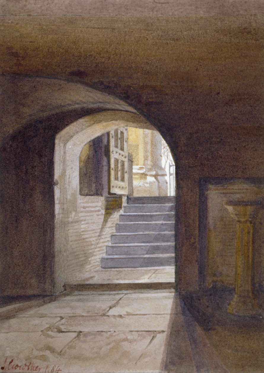 Näkymä Pyhän Pietari ad Vinculan kappelista Lontoon Towerissa, 1884 tekijältä John Crowther
