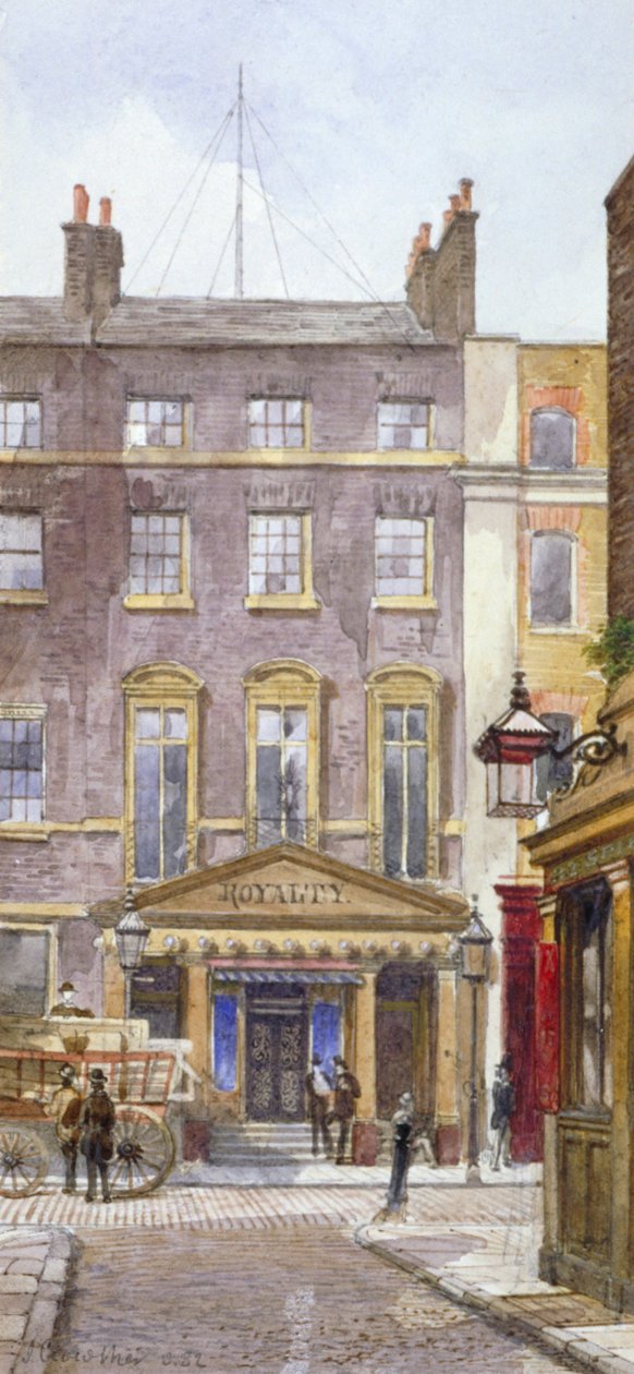 Näkymä New Royalty Theatrelle, Dean Street, Westminster, Lontoo, 1882 tekijältä John Crowther