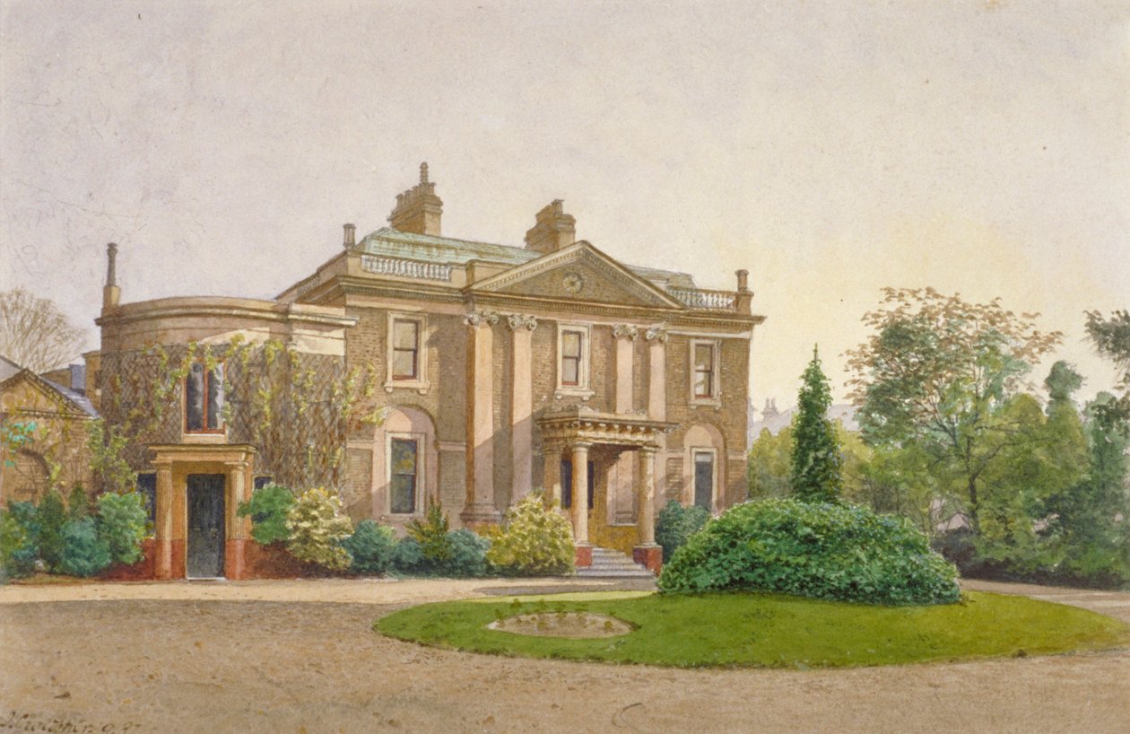 Näkymä Carroun Housen edestä, South Lambeth Road, Lambeth, Lontoo, 1887 tekijältä John Crowther