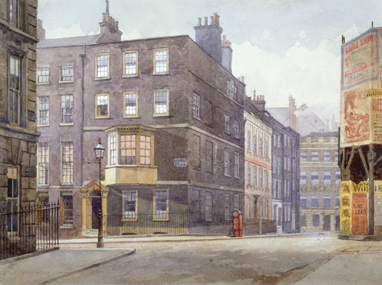 Näkymä Howard Streetin ja Norfolk Streetin risteyksestä, Lontoo, 1880 tekijältä John Crowther