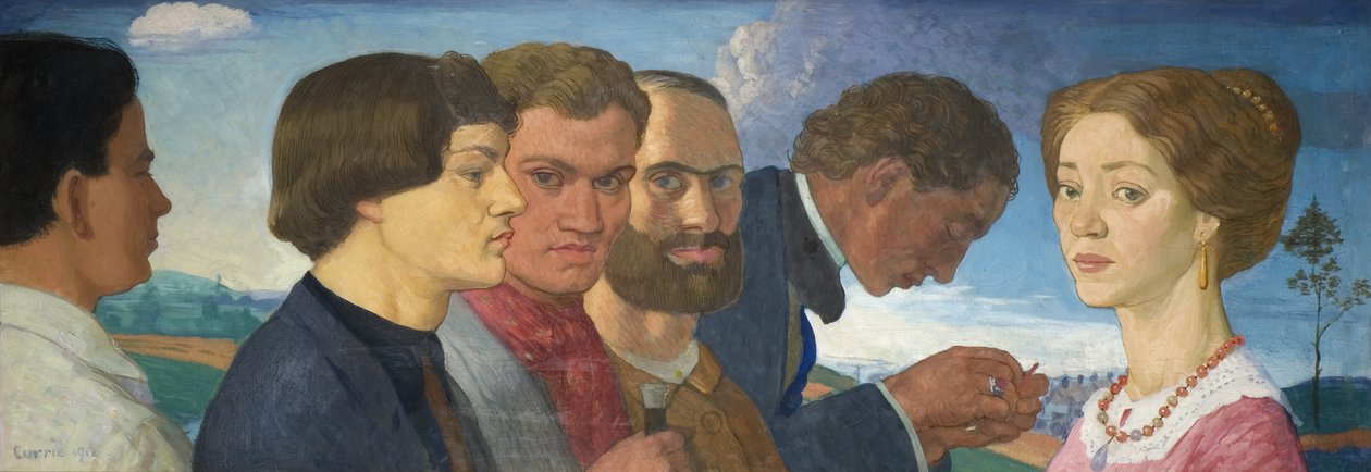 Some Later Primitives and Madame Tisceron, 1912 (tempera kankaalle) tekijältä John Currie