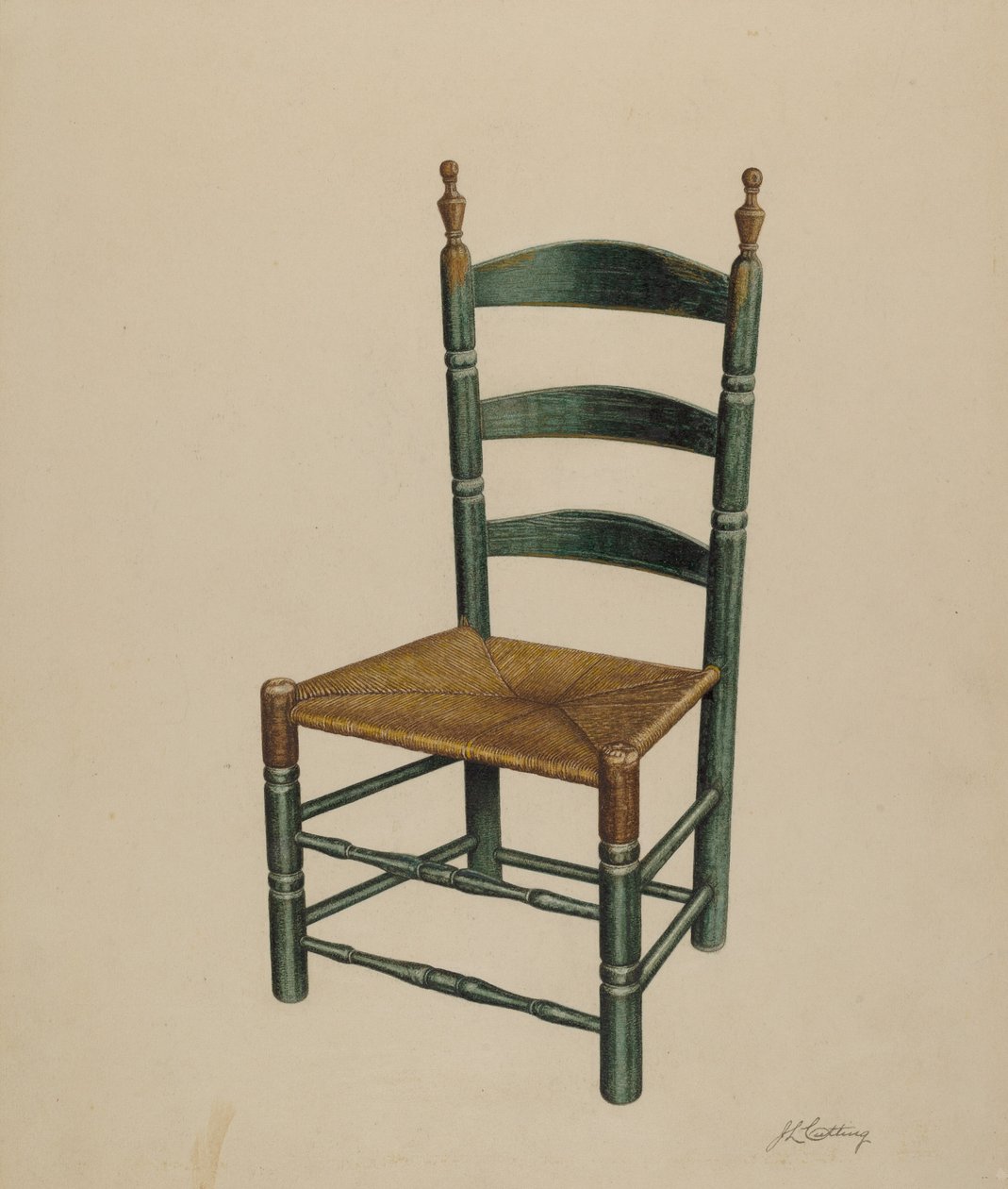 Tikkaat takatuoli, c. 1939. tekijältä John Cutting