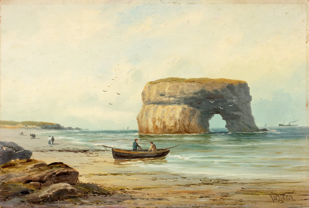 Marsden Rock, n. 1885-1910 (öljy aluksella) tekijältä John Davison Liddell