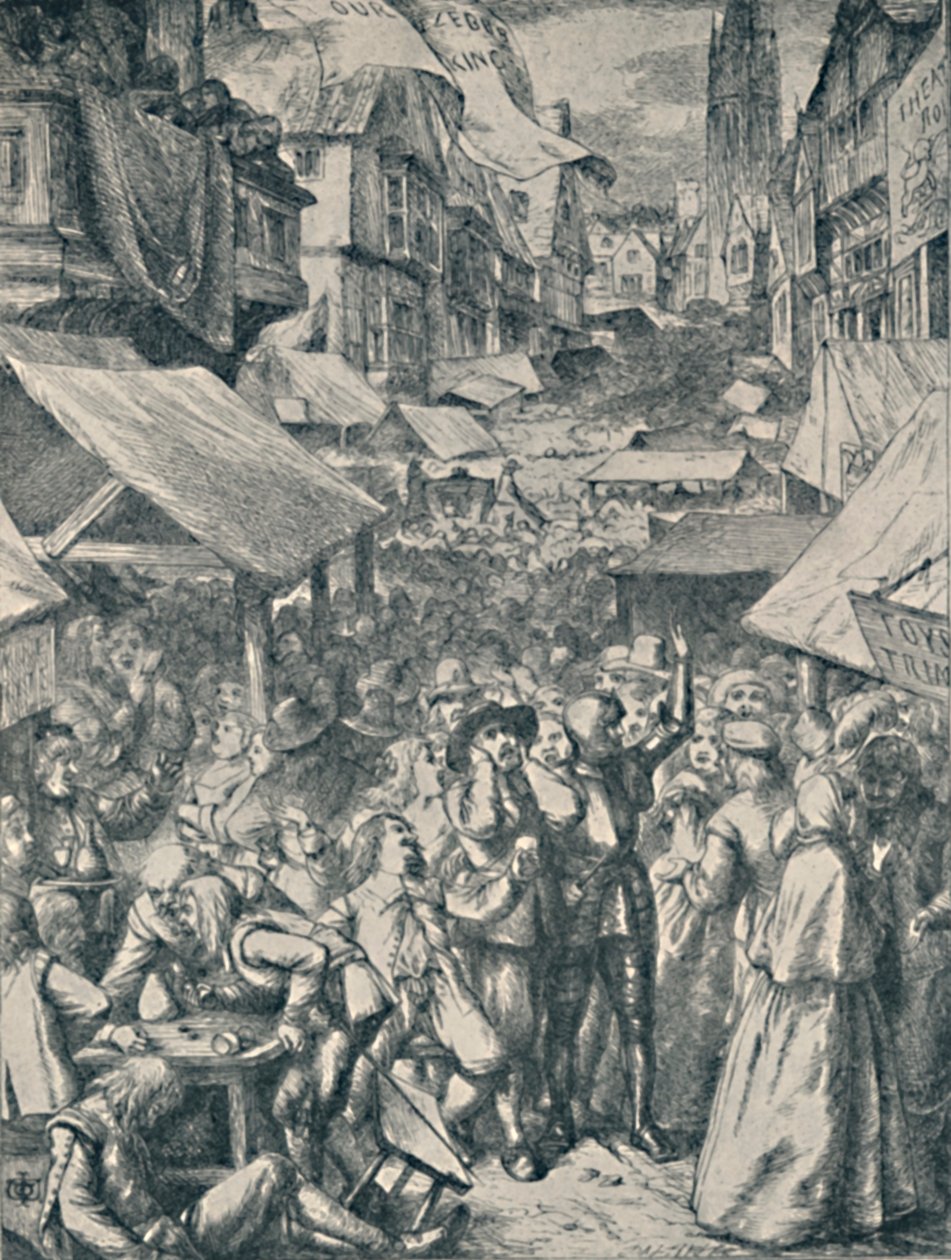 Vanity Fair. Teoksesta The Pilgrims Progress John Bunyan, 1850-1890, 1923 tekijältä John Dawson Watson