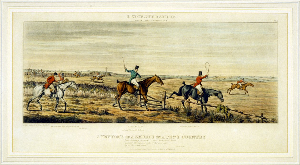 Symptoms of a Scurry, Leicestershires, kaiverrus Henry Alken (1785-1851) 1825 (värikaiverrus) tekijältä John Dean (after) Paul