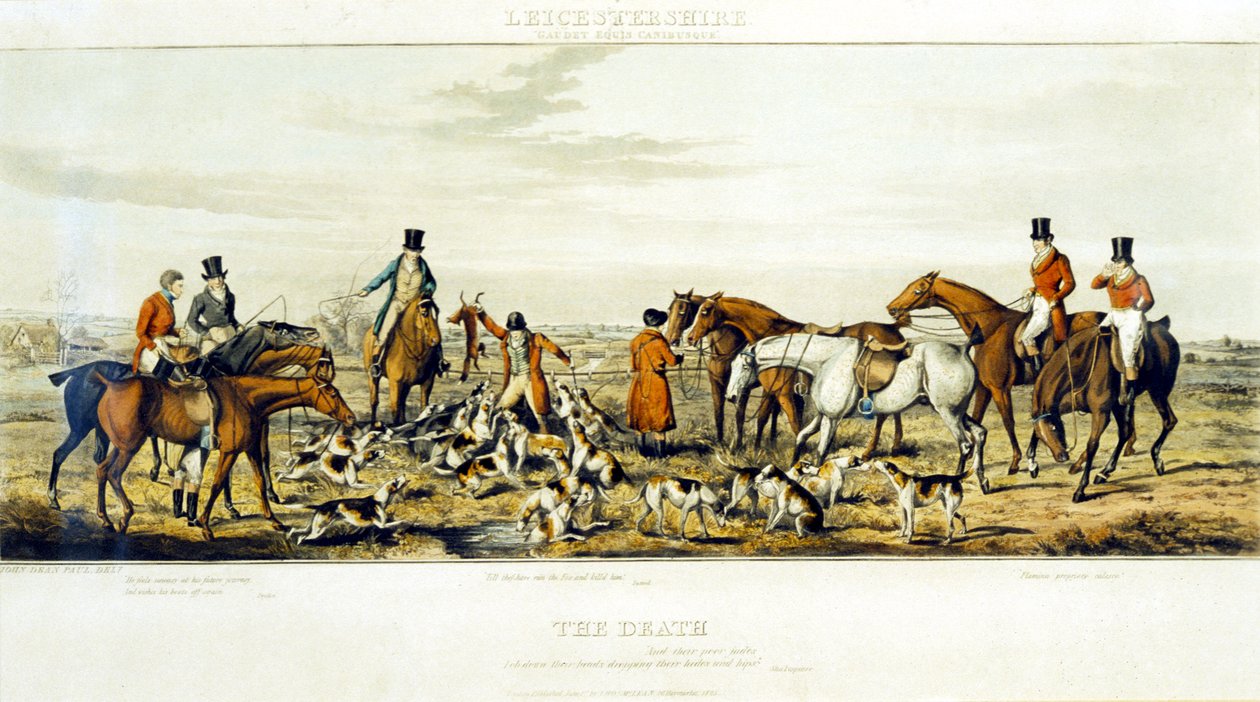 The Death, The Leicestershires, kaiverrus Henry Alken (1785-1851) 1825 (värikaiverrus) tekijältä John Dean (after) Paul