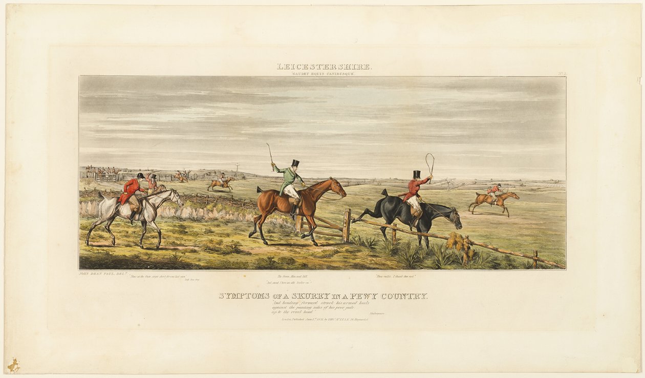 Skurryn oireet, levy kolme Leicestershiren metsästyskirjasta The Leicestershire Hunt. tekijältä John Dean Paul