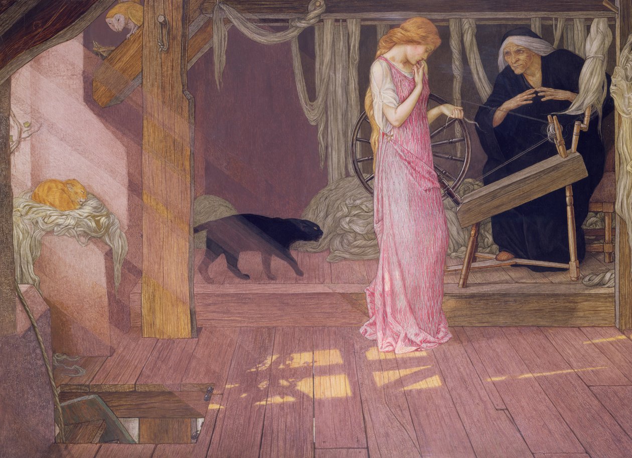 Prinsessa Ruusunen (tempera) tekijältä John Dickson Batten