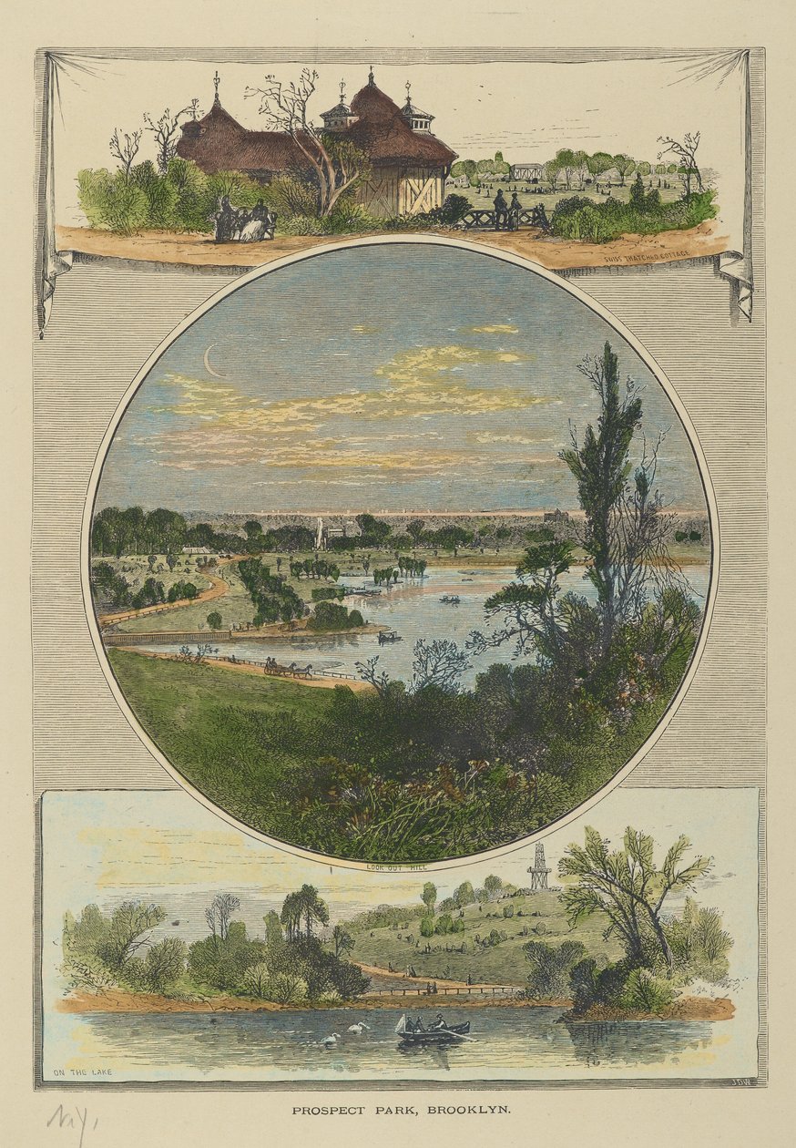 Prospect Park, Brooklyn (käsinvärinen kaiverrus) tekijältä John Douglas Woodward