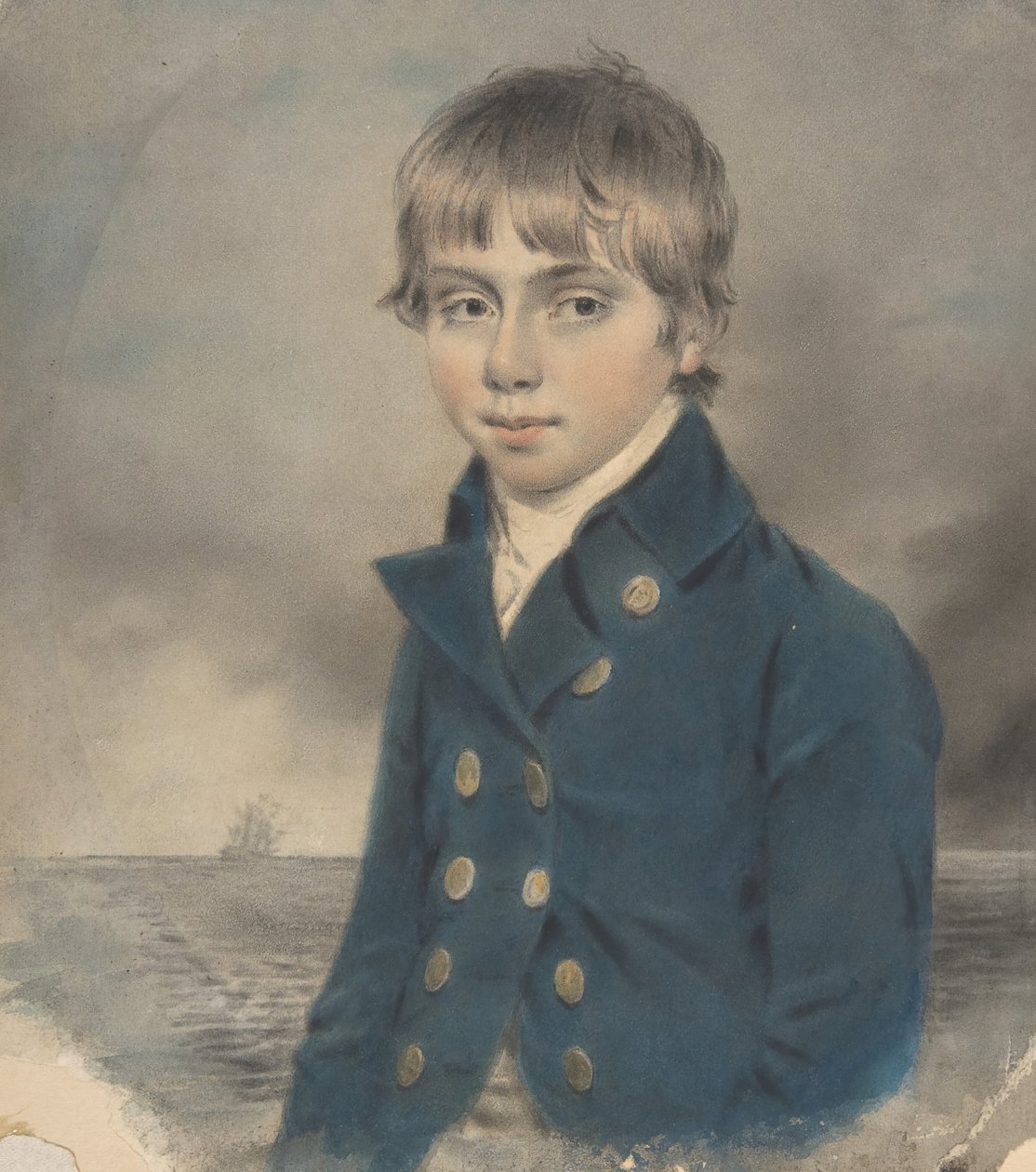 Nuoren keskilaivan miehen muistomuotokuva, 1700-luvun loppu - 1800-luvun alku. tekijältä John Downman