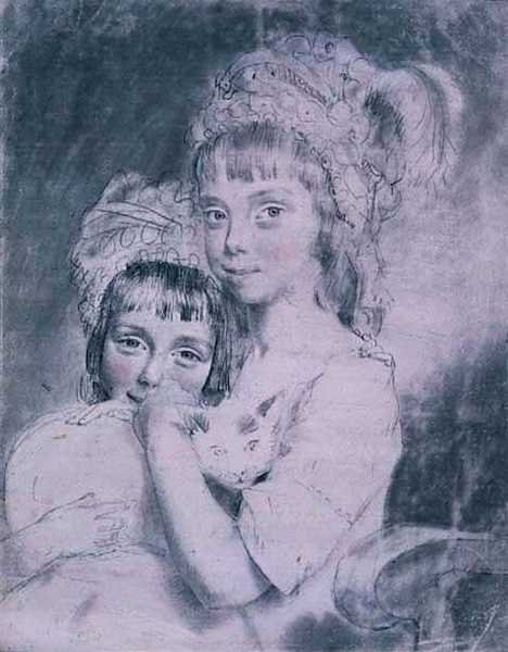 Nro 1843 The Two Miss Comparts tekijältä John Downman