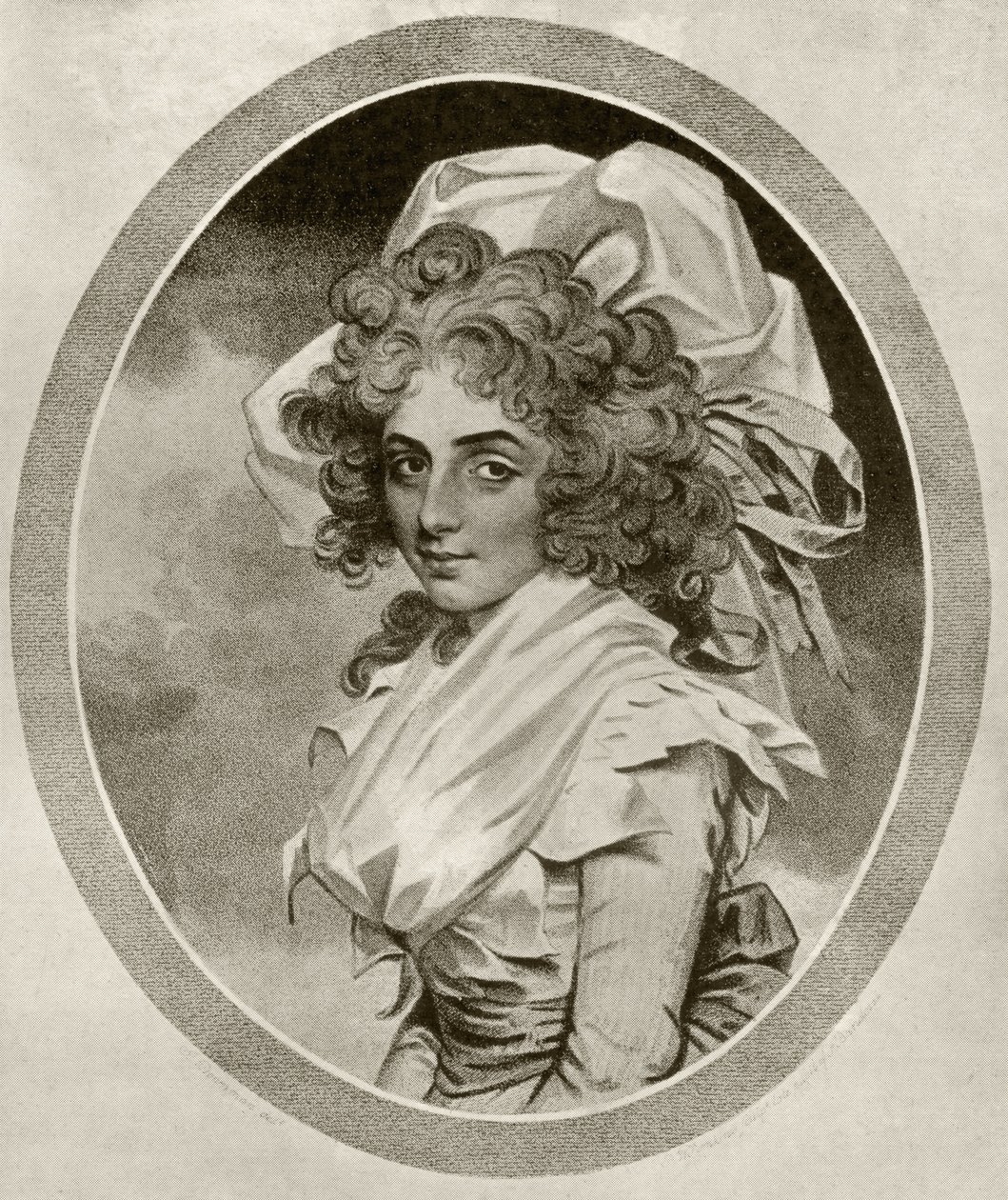 Sarah Siddons, kaiverrus Peltro W. Tomkins, Alfred Whitmanin teoksesta "The Print-Collector
