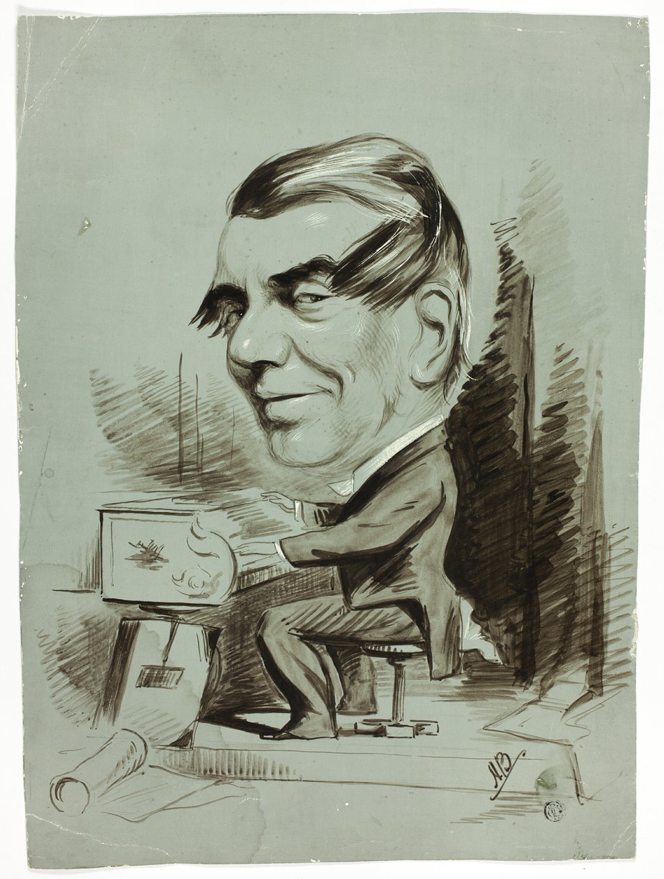 Pianonsoittajan karikatyyri tekijältä John Doyle