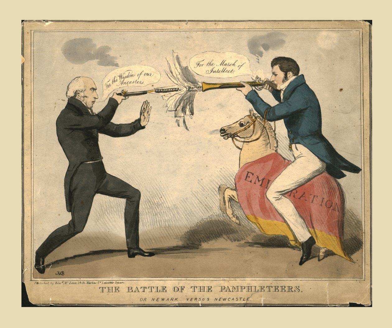 Pamflettien taistelu. Tai Newark vastaan Newcastle, 1829. tekijältä John Doyle