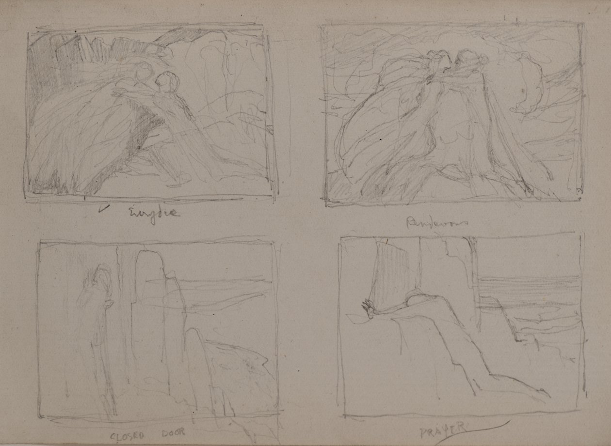 Eurydice, Rendezvous, Suljettu ovi, Rukous (lyijykynä) tekijältä John Duncan