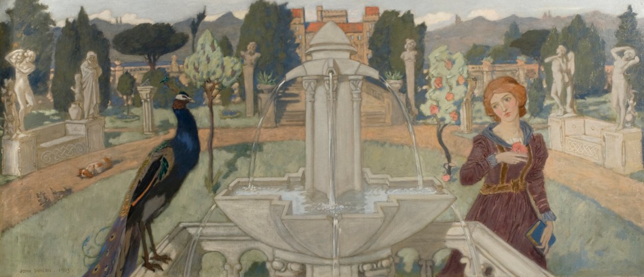 Riikinkukot ja suihkulähde tekijältä John Duncan