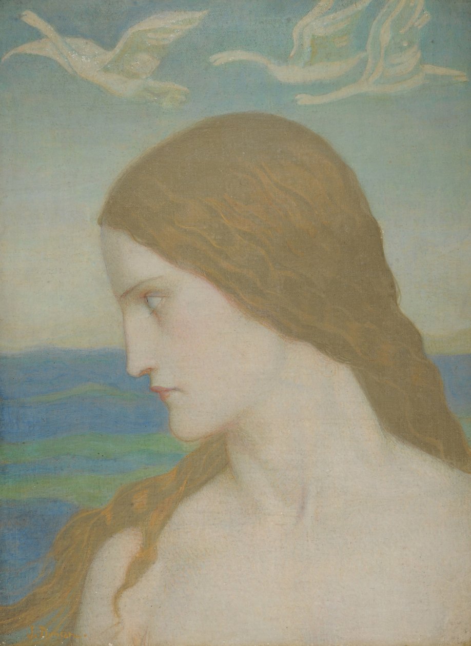 Venus, joka ei koskaan valmis, 1910-20 (tempera kankaalle) tekijältä John Duncan
