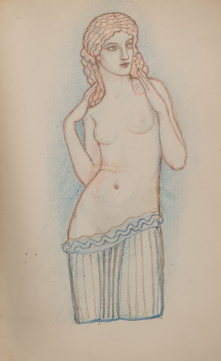 Nimetön [naishahmo] (lyijykynä) tekijältä John Duncan