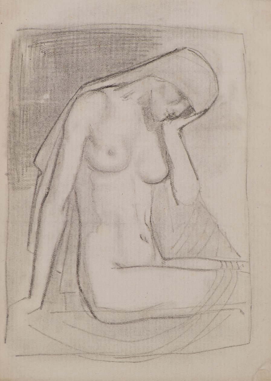 Nimetön [nainen alaston] (lyijykynä) tekijältä John Duncan