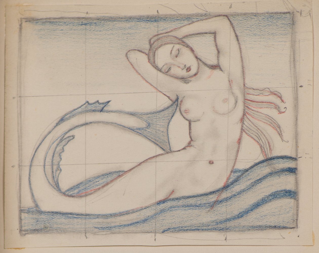 Nimetön [merenneito] (lyijykynä) tekijältä John Duncan