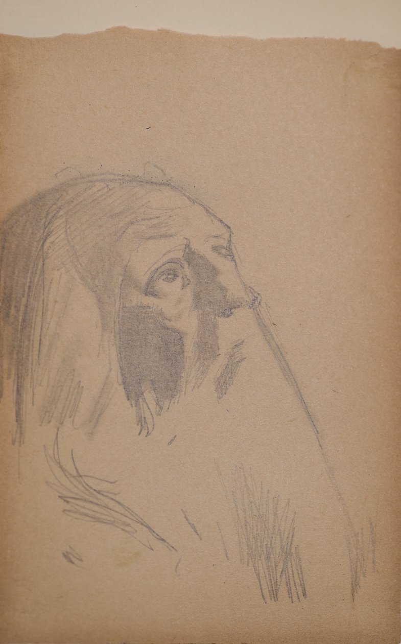 Nimetön [vanha mies] (lyijykynä) tekijältä John Duncan