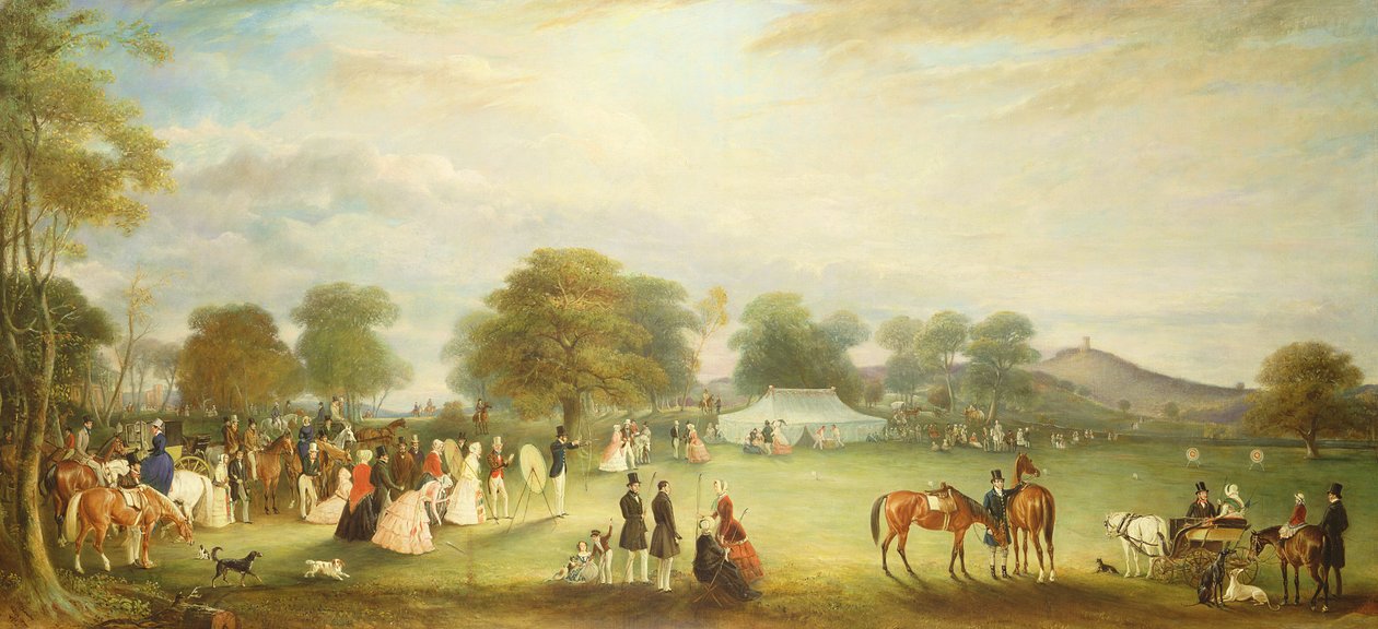 Jousiammuntakokous Bradgate Parkissa, Leicestershiressä, 1850 tekijältä John E. Ferneley