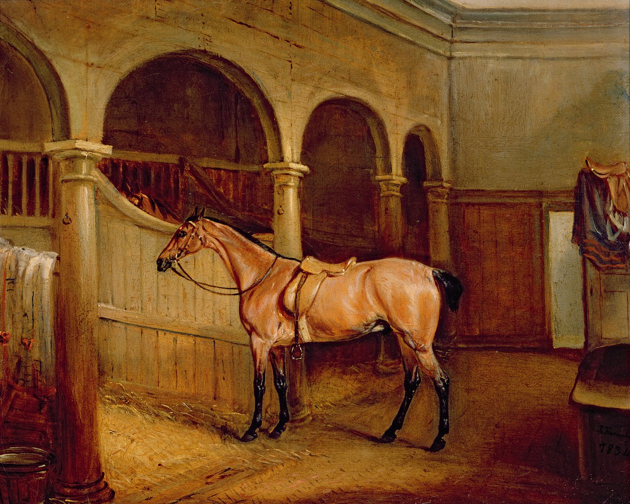 Lord Villiersin Roan Hack Middleton Parkin tallissa tekijältä John E. Ferneley