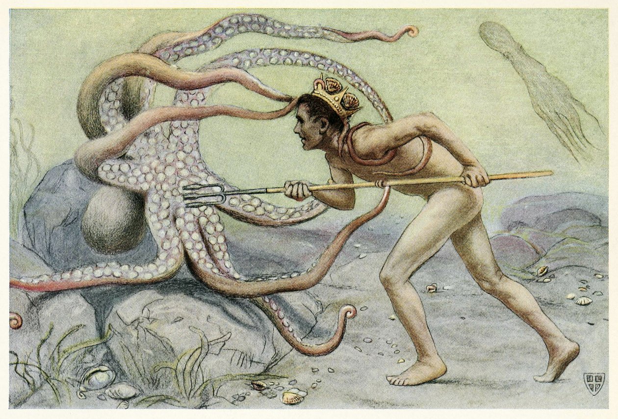 Hän oli erittäin rohkea ja vahva, ? ja taisteli suuren mustekalan kanssa The Great Sea Horse -pubista. 1909 tekijältä John Elliot