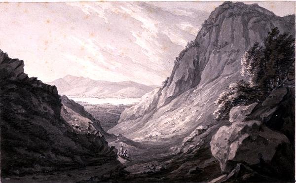 Derwentwater from Castle Crag (vesiväri paperille) tekijältä John Emes