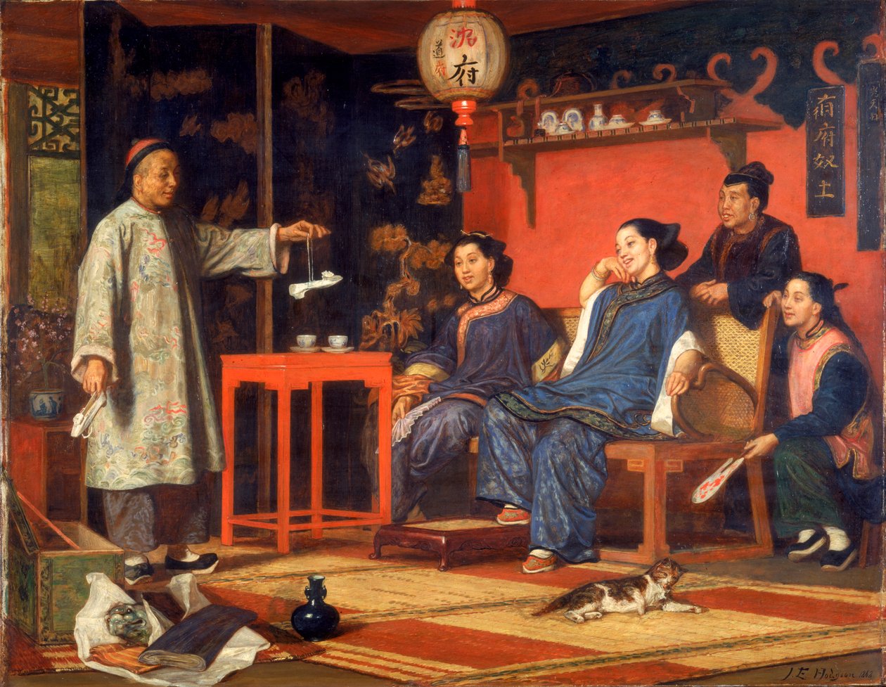 Kiinalaiset naiset katselemassa eurooppalaisia uteliaisuutta, 1868 tekijältä John Evan Hodgson