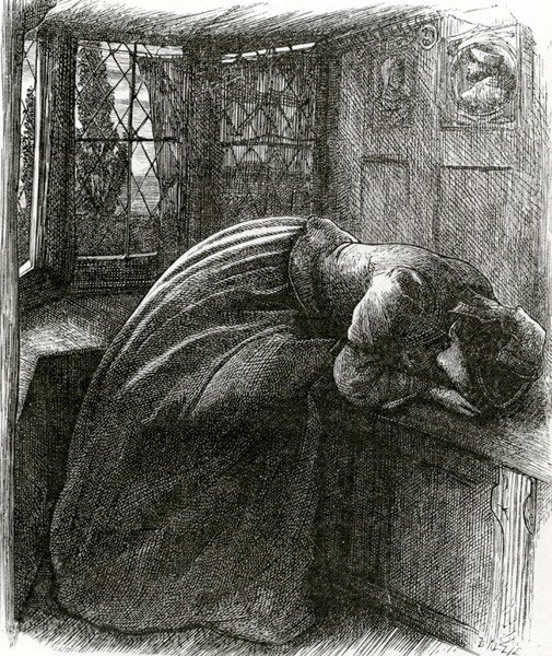 Mariana Tennysonin runoista tekijältä John Everett (after) Millais